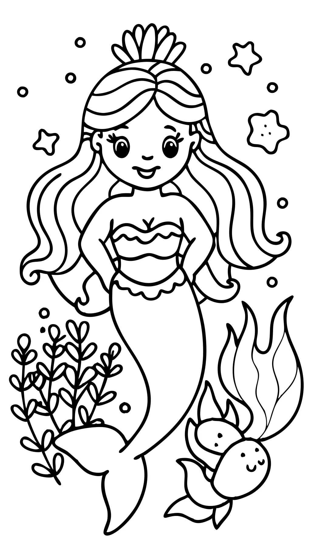 coloriage de petite sirène 2023